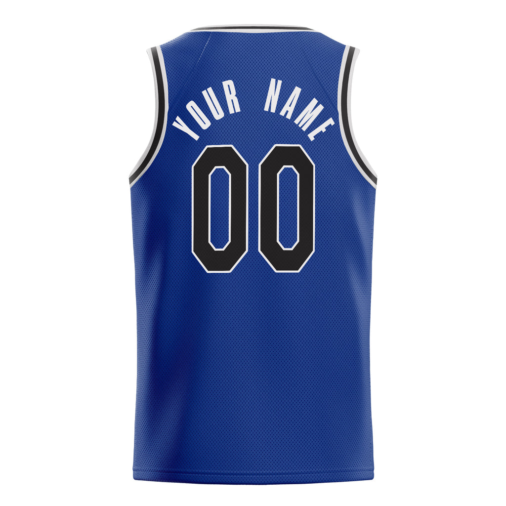 Personalized Royal & Black Solid Color Basketball Jersey