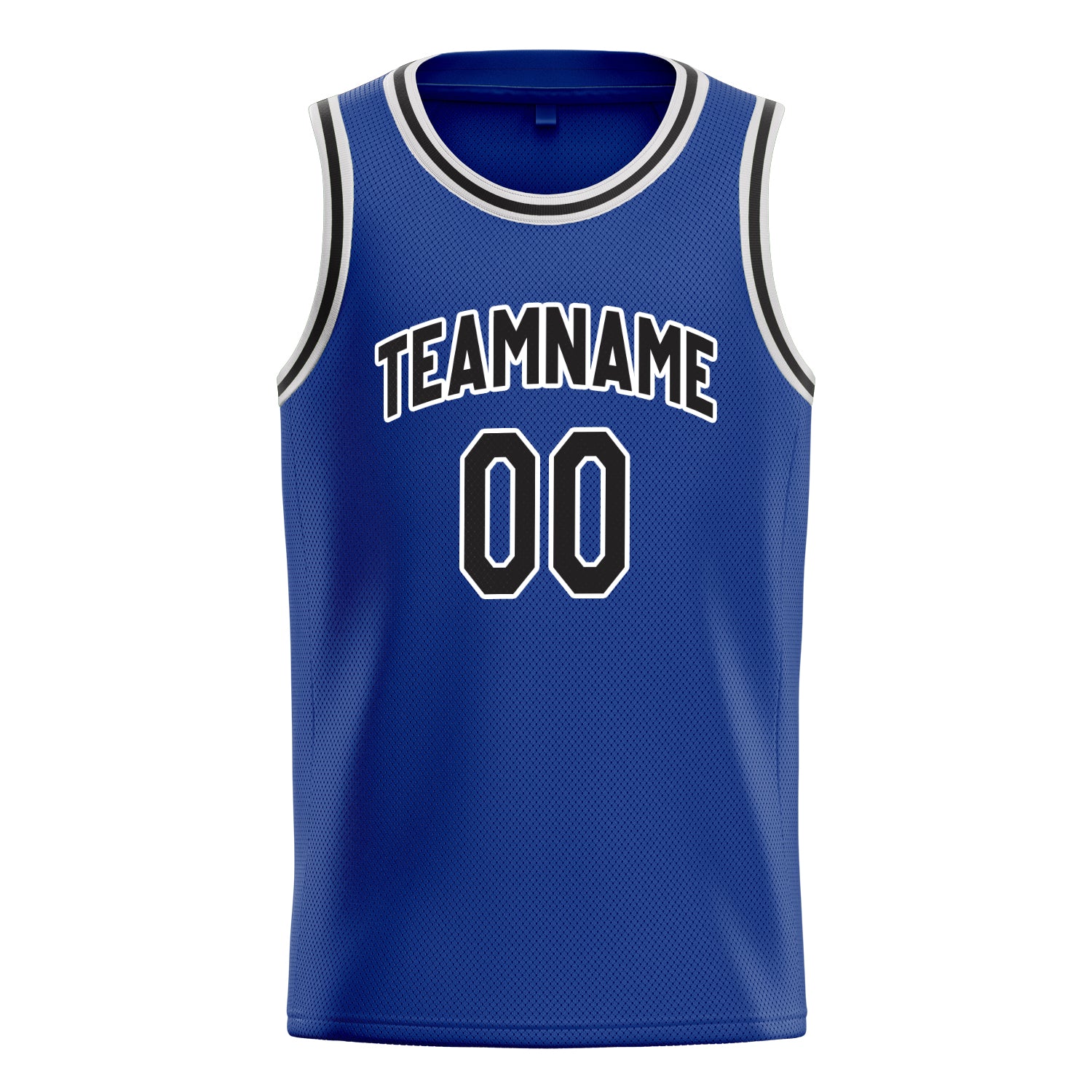 Personalized Royal & Black Solid Color Basketball Jersey