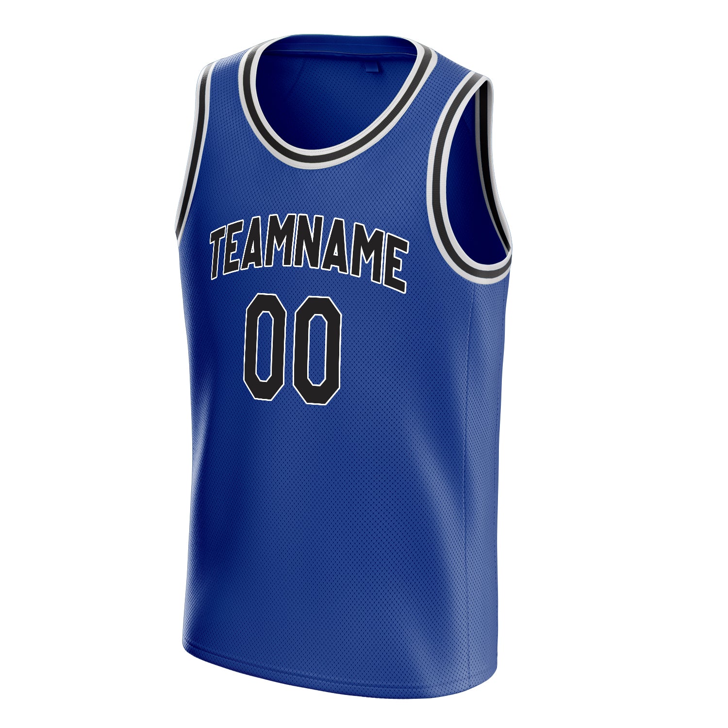 Personalized Royal & Black Solid Color Basketball Jersey