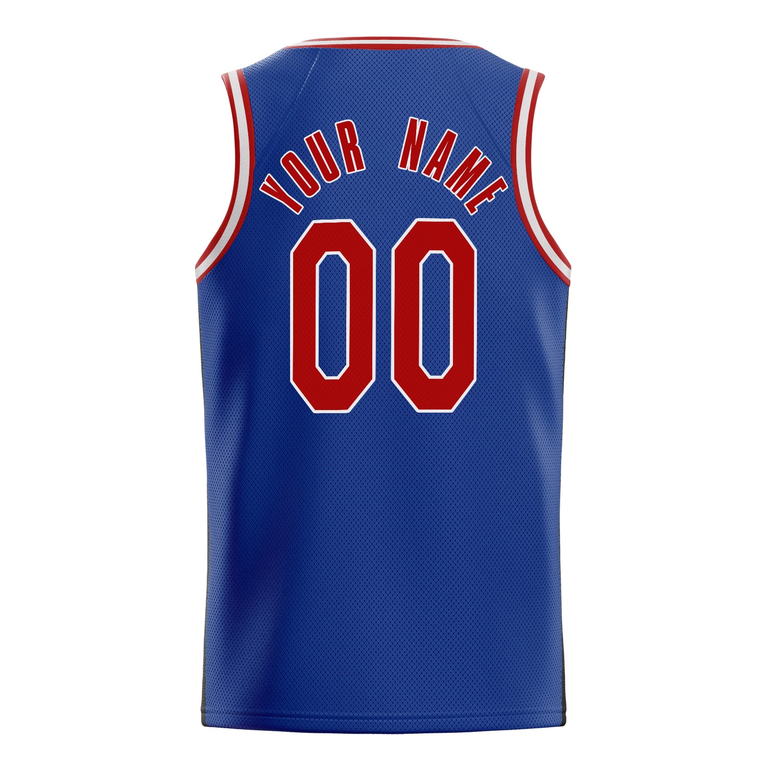 Personalized Royal & Red Solid Color Basketball Jersey