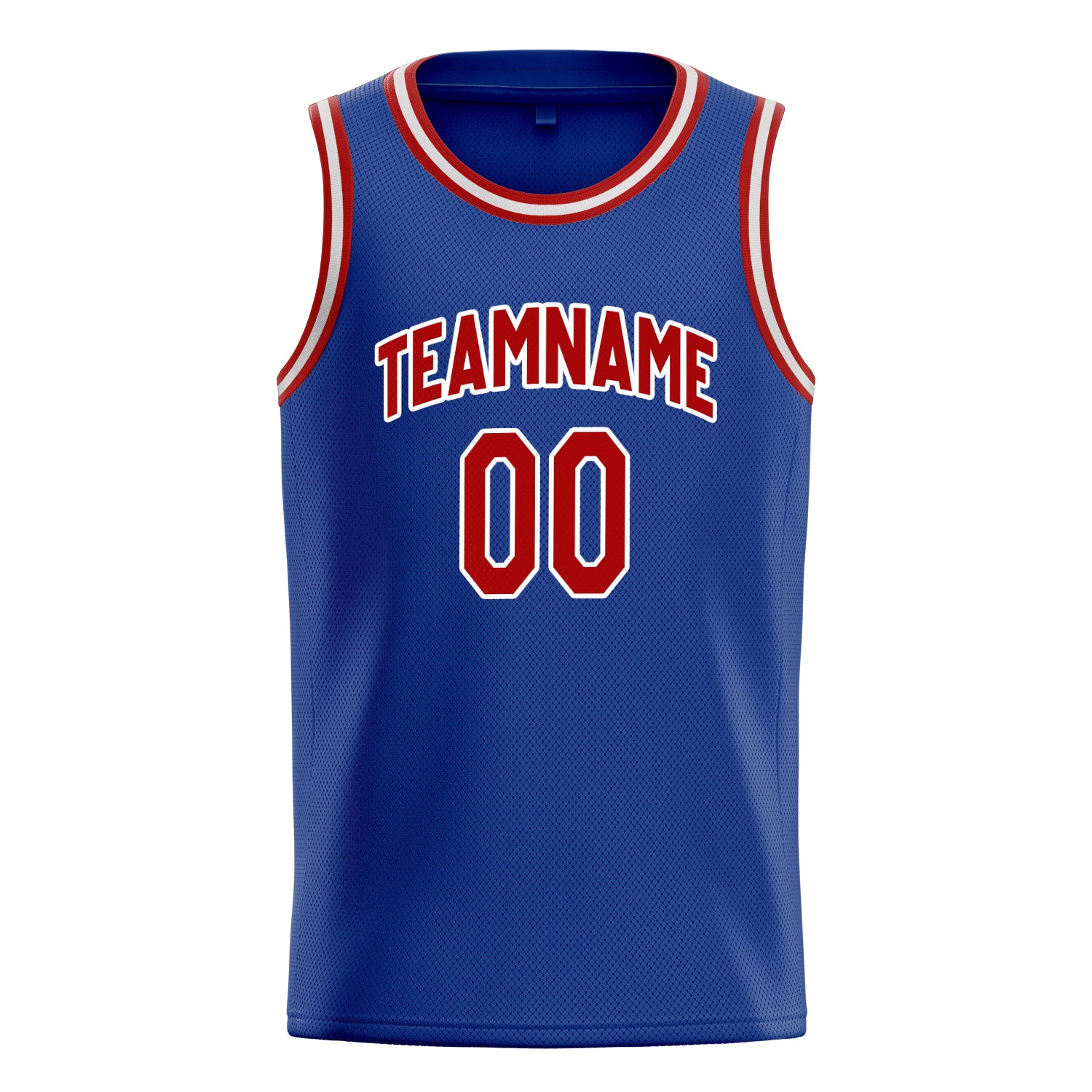 Personalized Royal & Red Solid Color Basketball Jersey