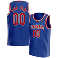 Personalized Royal & Red Solid Color Basketball Jersey