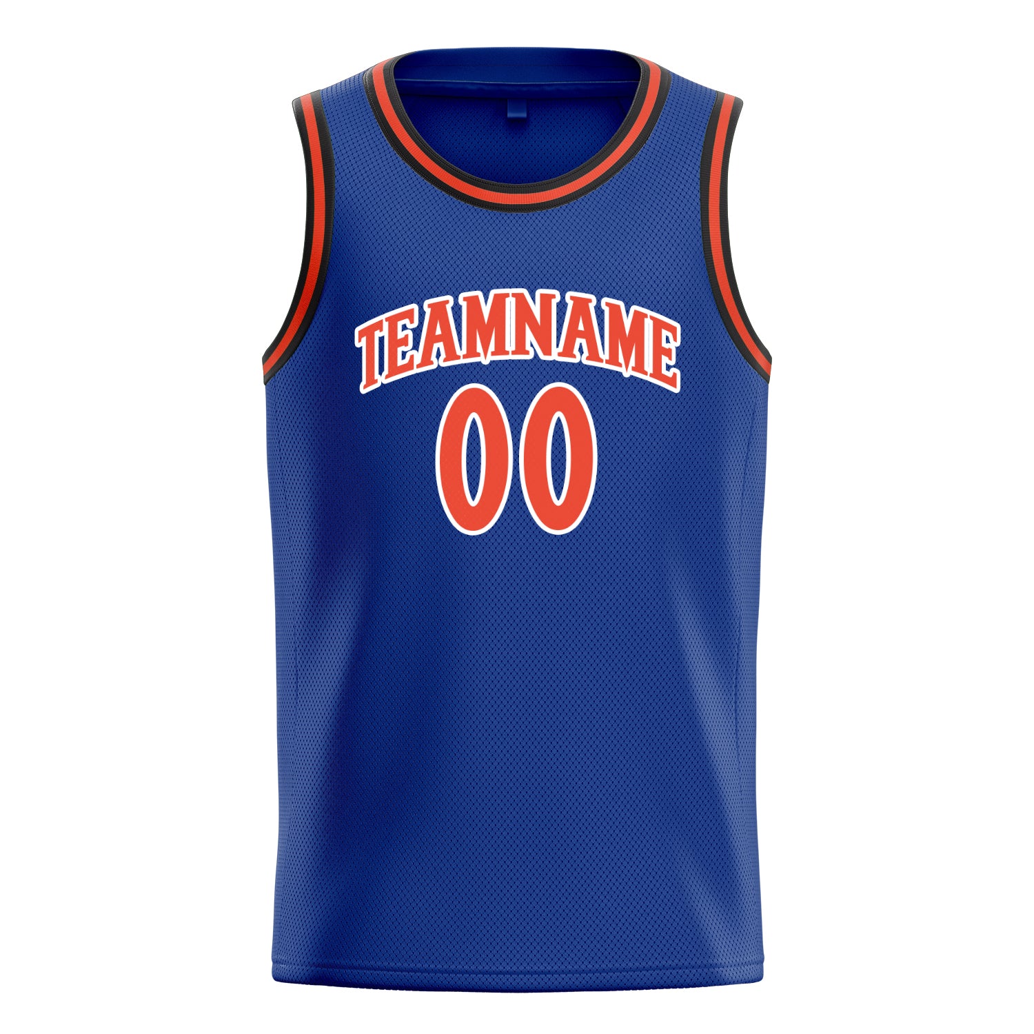 Personalized Royal & Orange Solid Color Basketball Jersey
