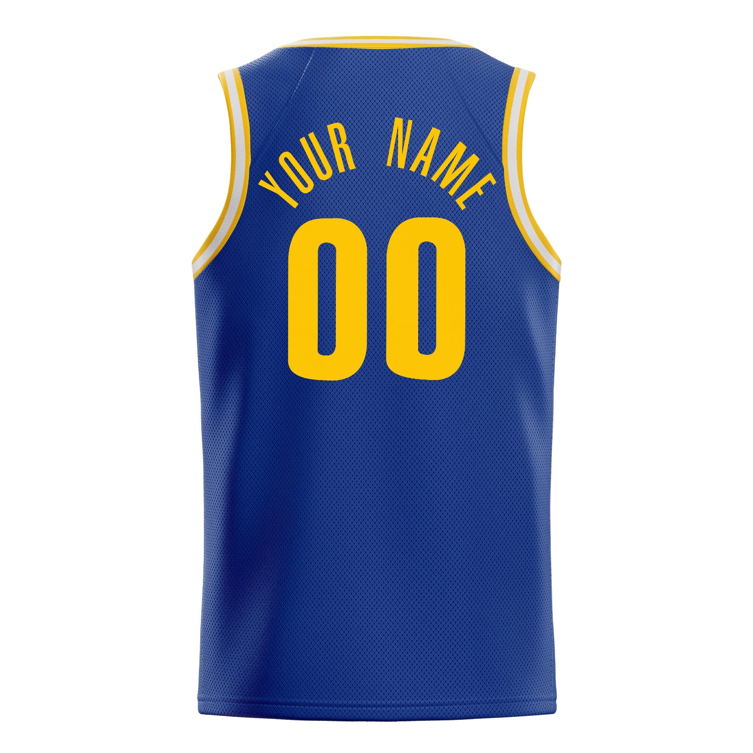 Personalized Royal & Gold Solid Color Basketball Jersey