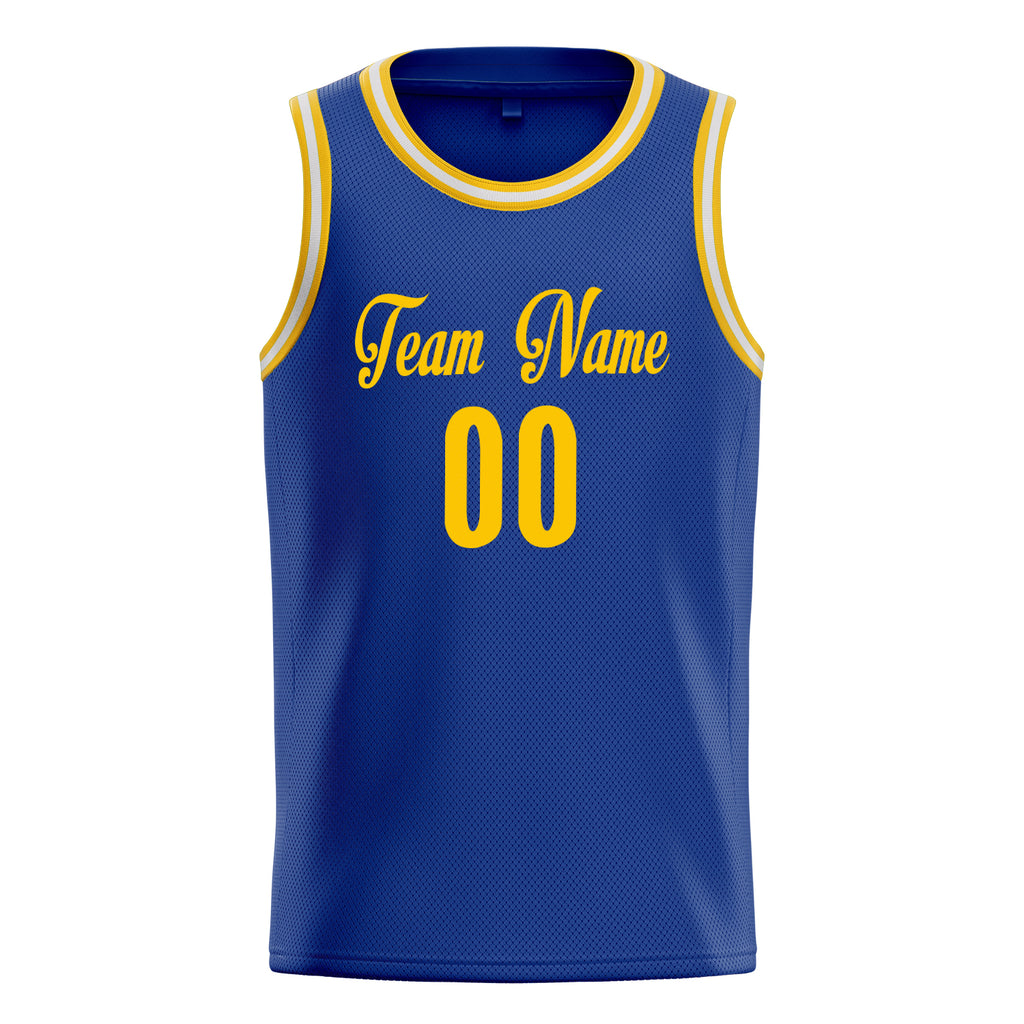 Personalized Royal & Gold Solid Color Basketball Jersey