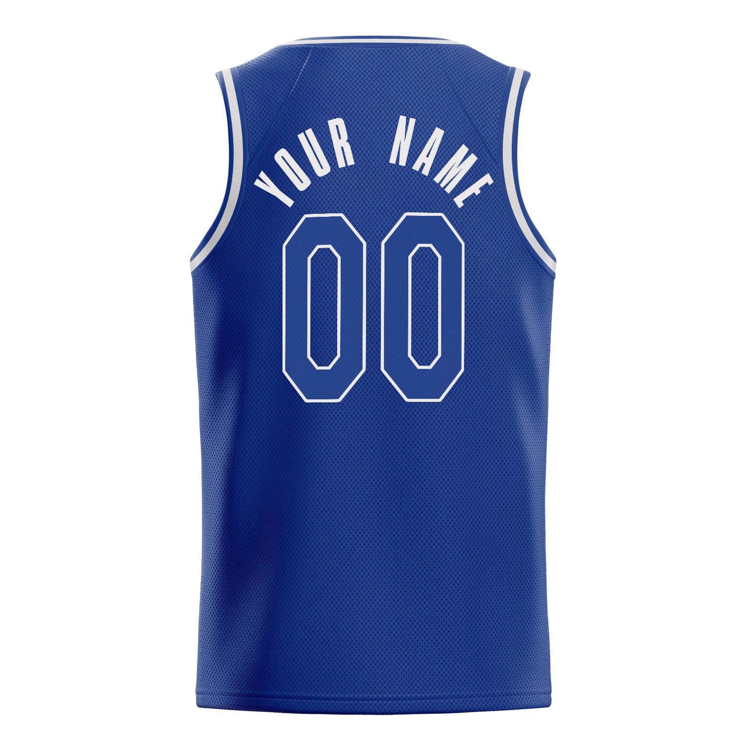 Personalized Royal & White Solid Color Basketball Jersey