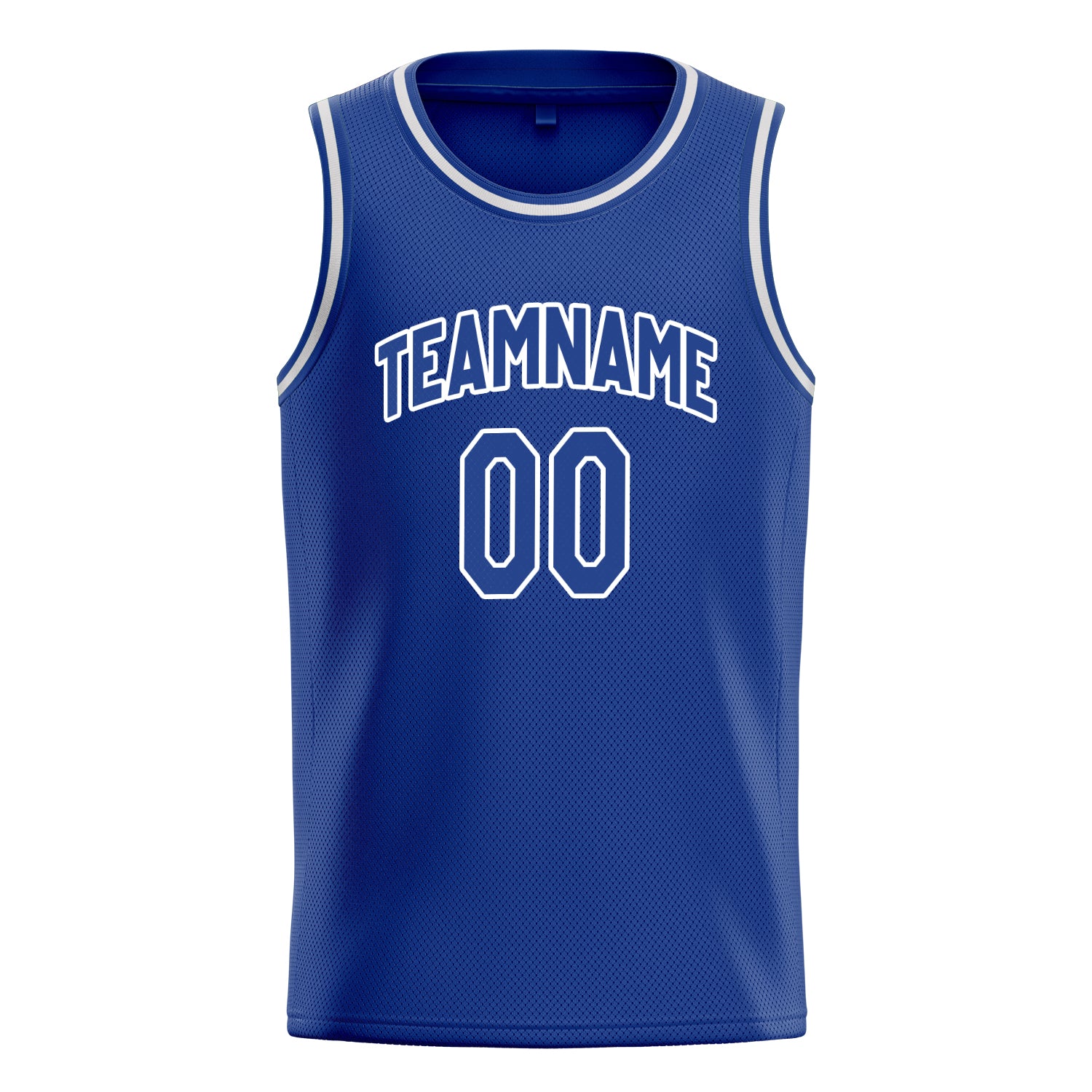 Personalized Royal & White Solid Color Basketball Jersey