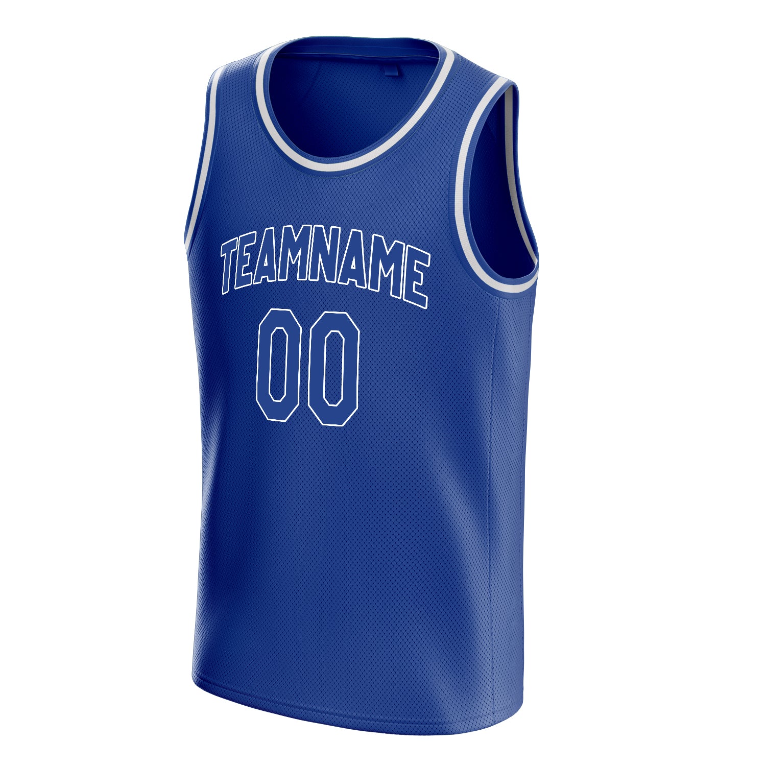 Personalized Royal & White Solid Color Basketball Jersey