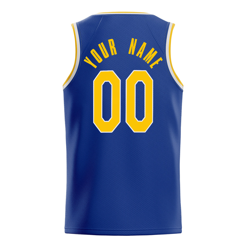 Personalized Royal & Gold Solid Color Basketball Jersey