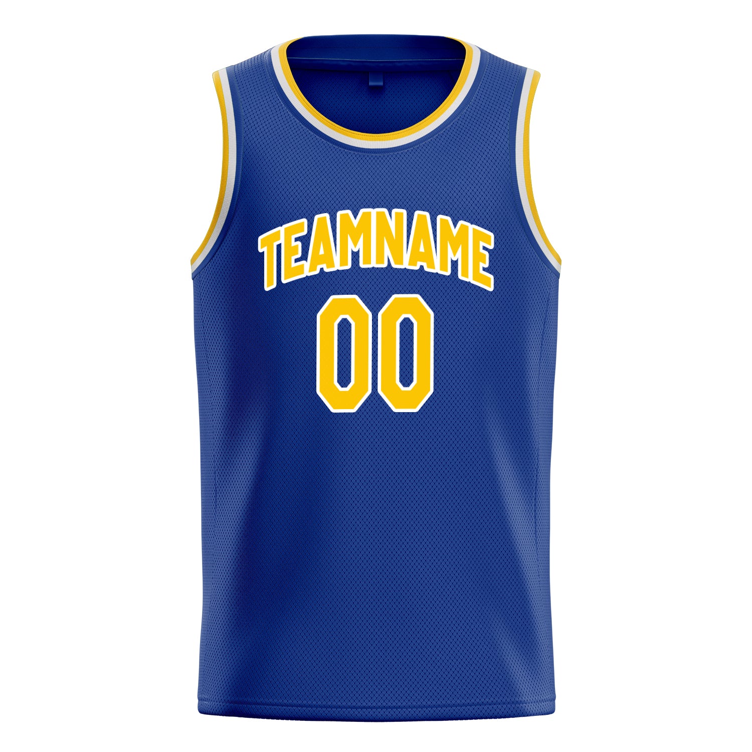 Personalized Royal & Gold Solid Color Basketball Jersey
