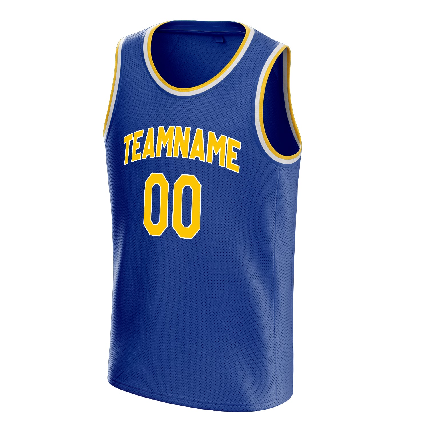 Personalized Royal & Gold Solid Color Basketball Jersey