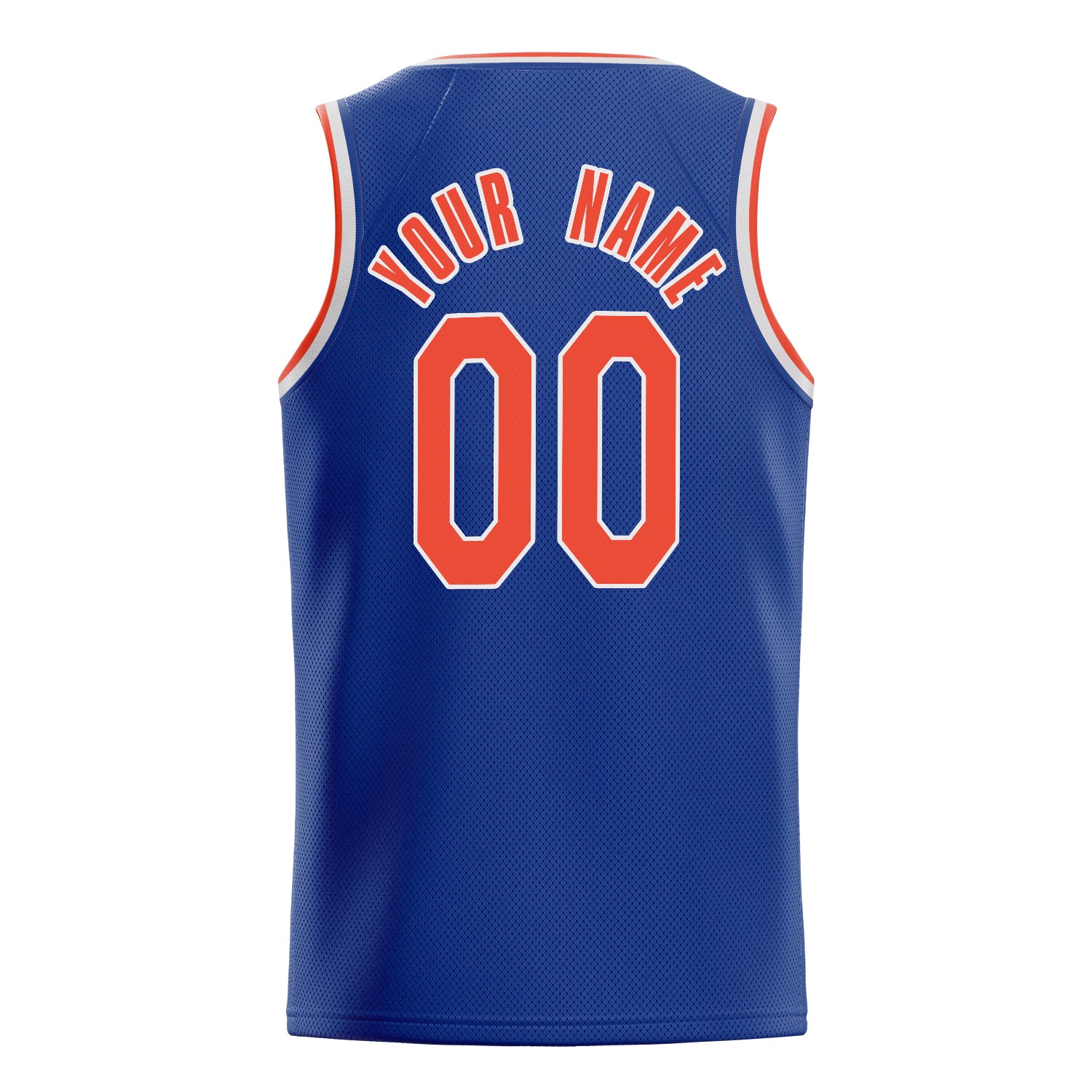 Personalized Royal & Orange Solid Color Basketball Jersey