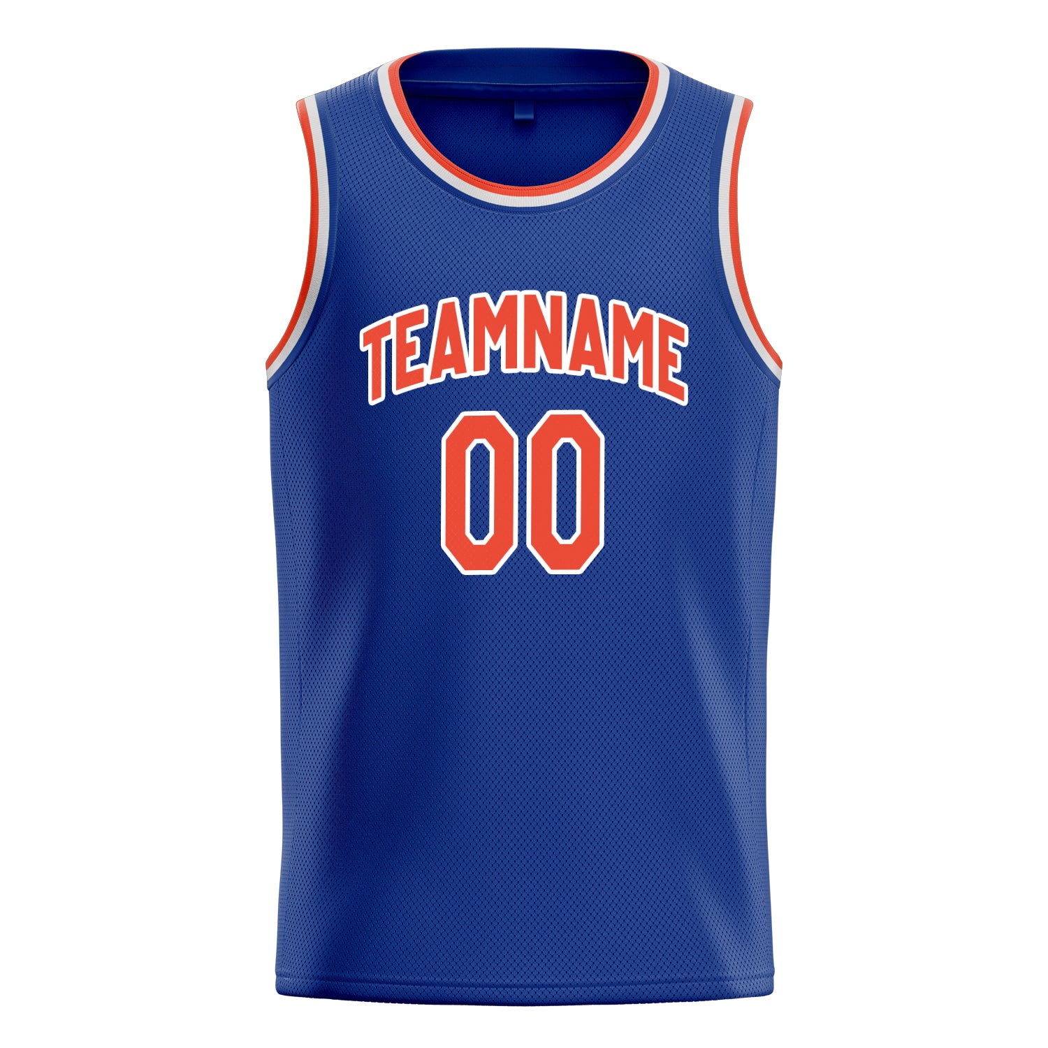 Personalized Royal & Orange Solid Color Basketball Jersey