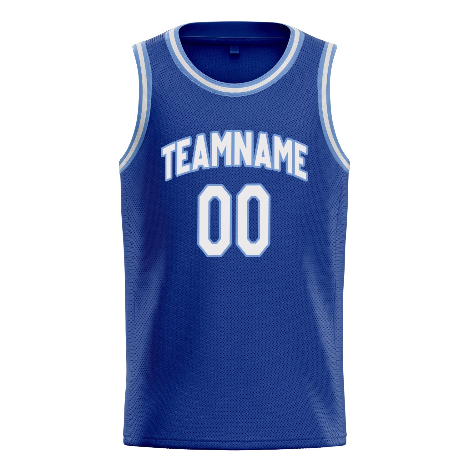 Personalized Royal & White Solid Color Basketball Jersey