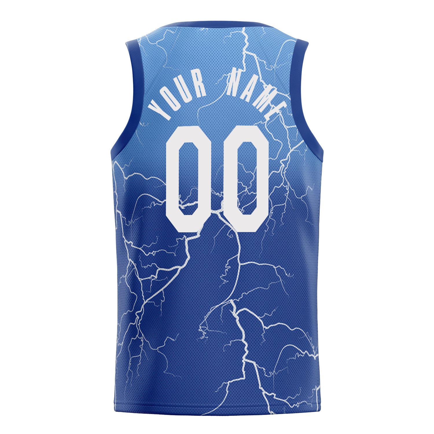 Personalized Royal & White Lightning Basketball Jersey