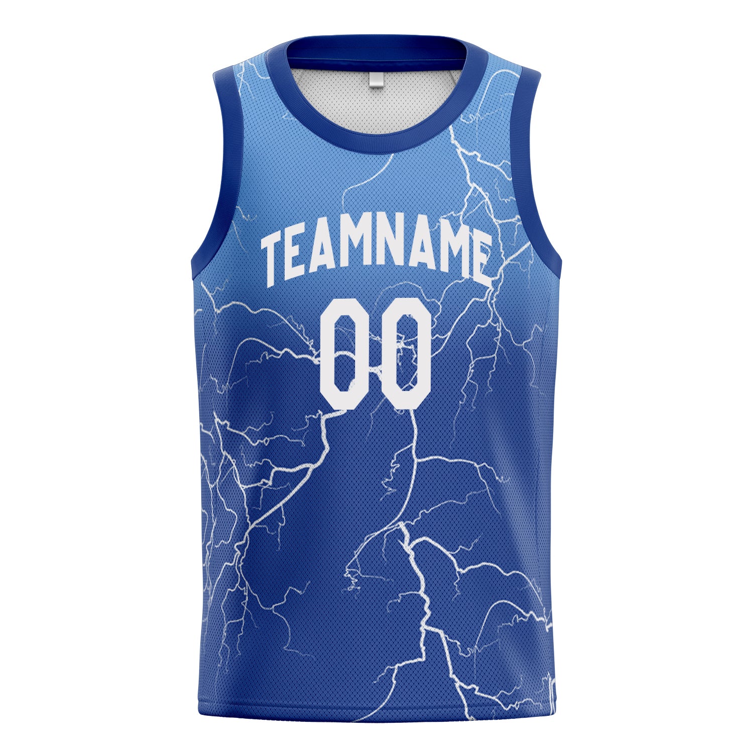 Personalized Royal & White Lightning Basketball Jersey