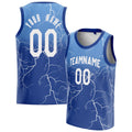 Personalized Royal & White Lightning Basketball Jersey