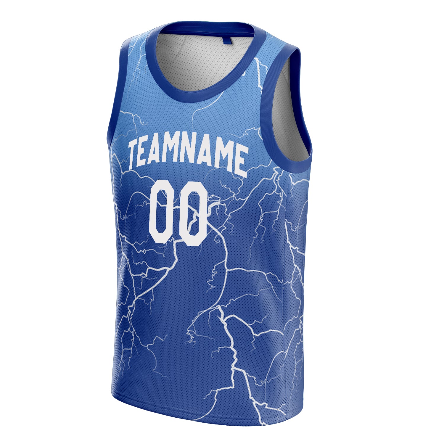 Personalized Royal & White Lightning Basketball Jersey