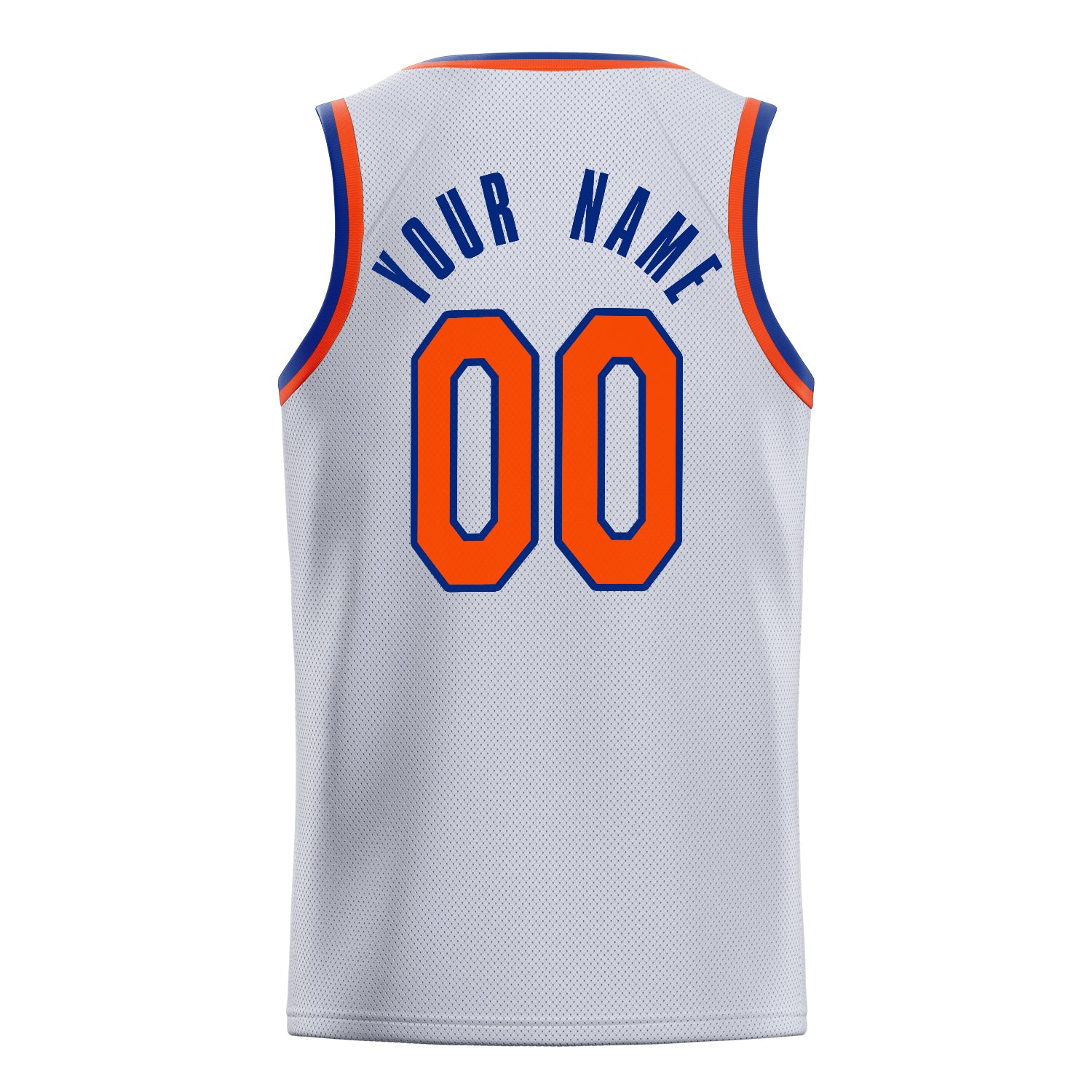 Personalized White & Orange Solid Color Basketball Jersey
