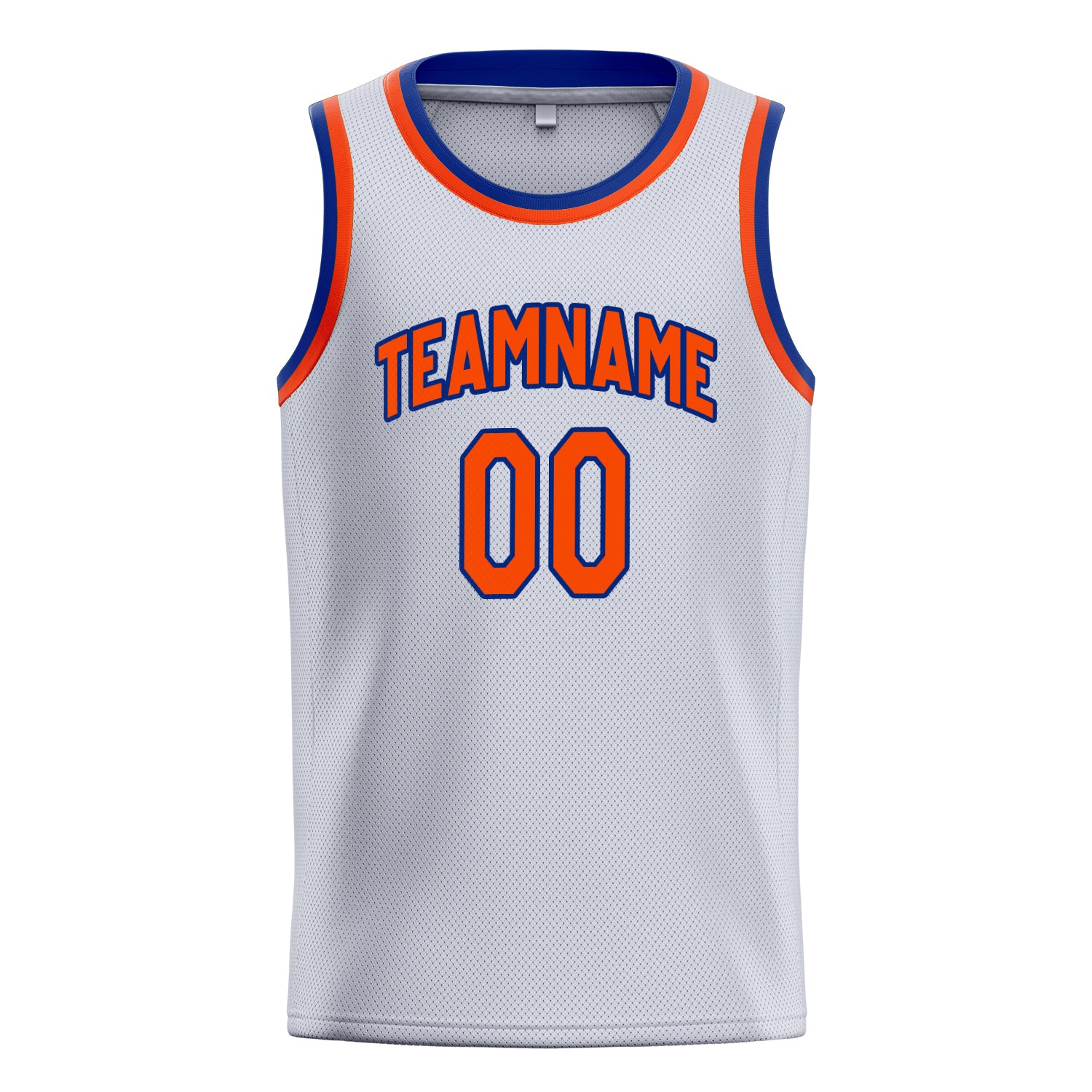 Personalized White & Orange Solid Color Basketball Jersey