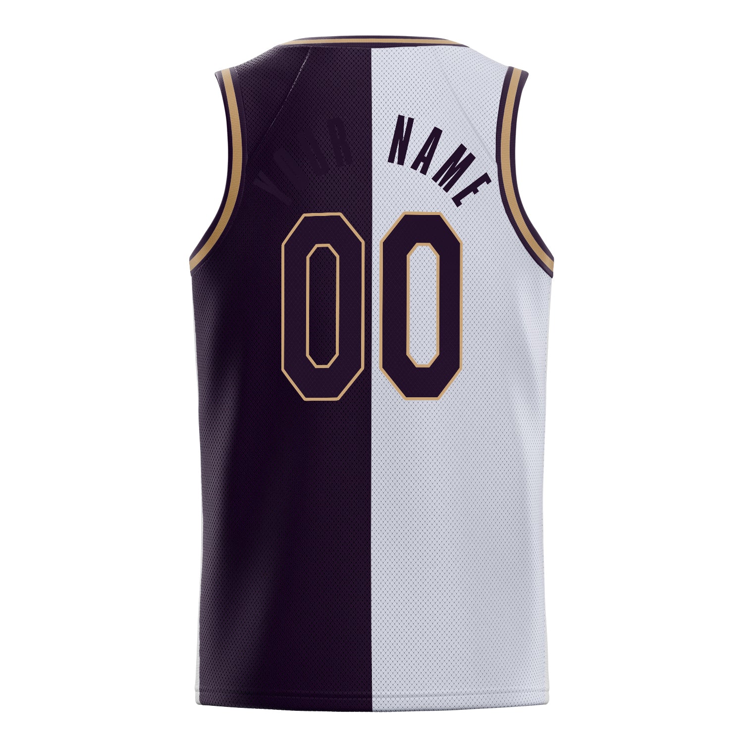 Personalized White & Black Split Basketball Jersey