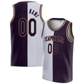 Personalized White & Black Split Basketball Jersey