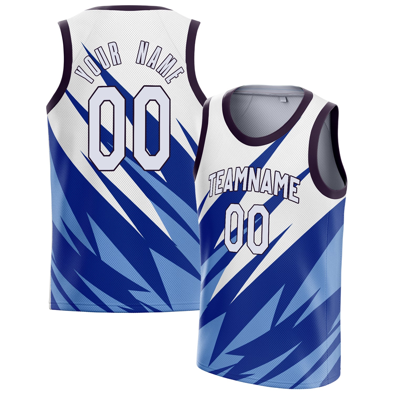 Personalized White & Black Sublimation Basketball Jersey