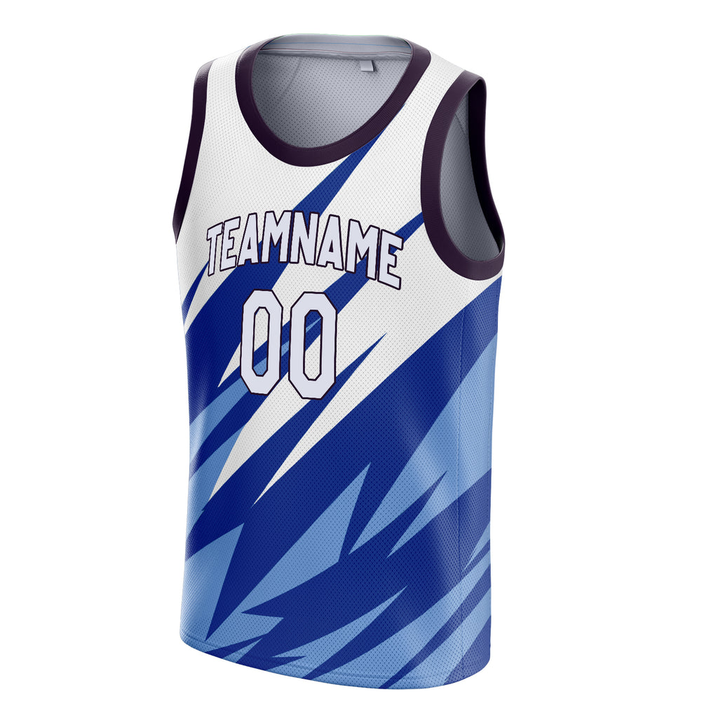Personalized White & Black Sublimation Basketball Jersey