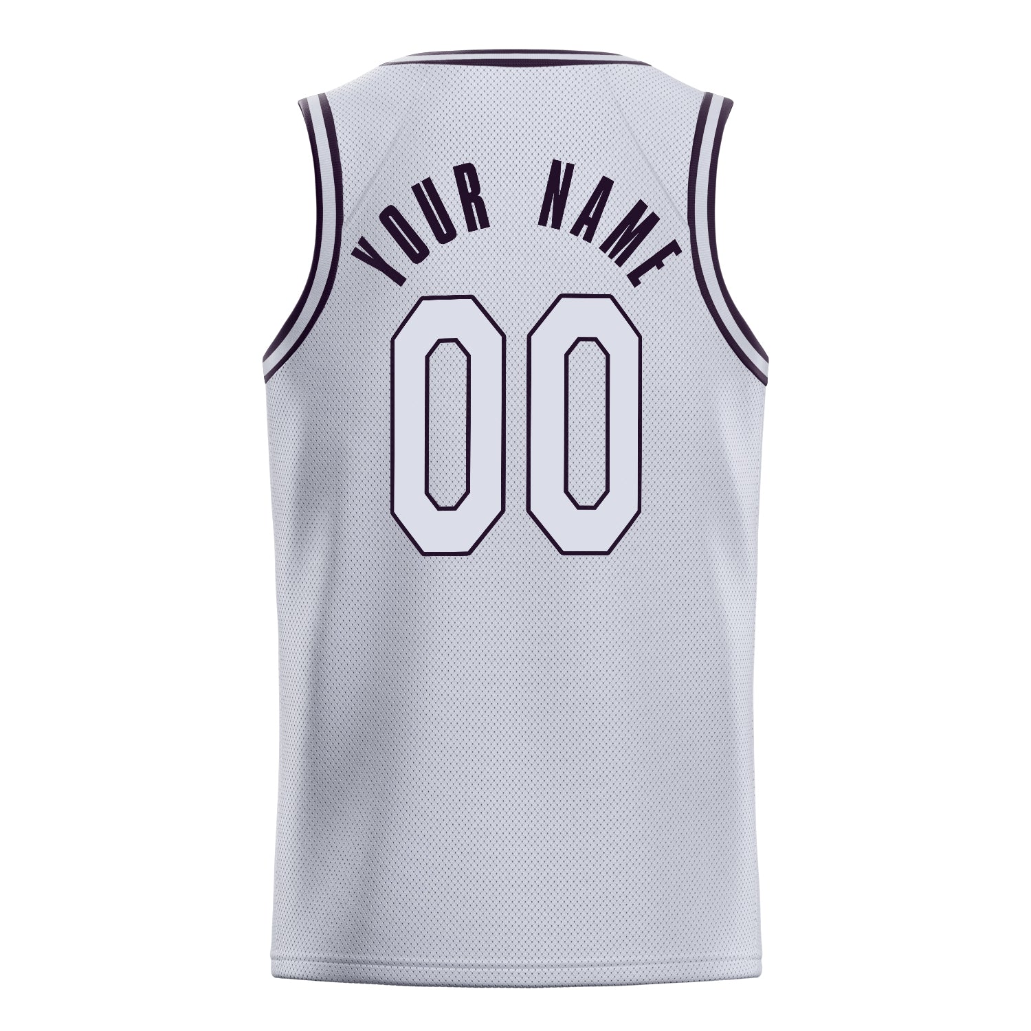 Personalized White & Black Solid Color Basketball Jersey