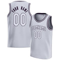 Personalized White & Black Solid Color Basketball Jersey