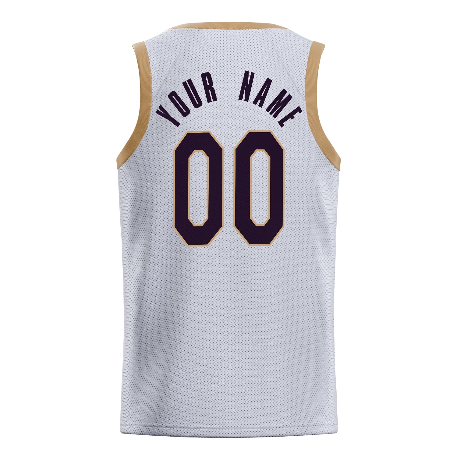 Personalized White & Black Solid Color Basketball Jersey