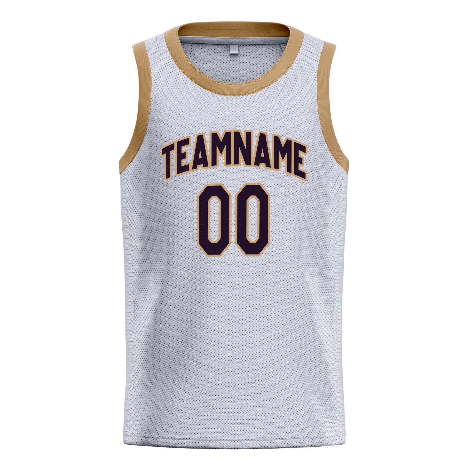 Personalized White & Black Solid Color Basketball Jersey