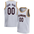 Personalized White & Black Solid Color Basketball Jersey