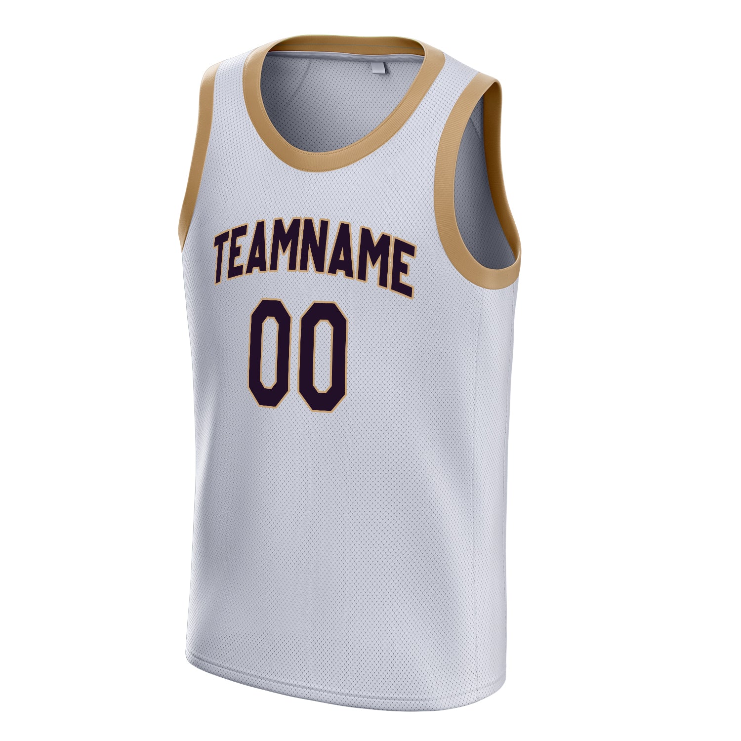 Personalized White & Black Solid Color Basketball Jersey