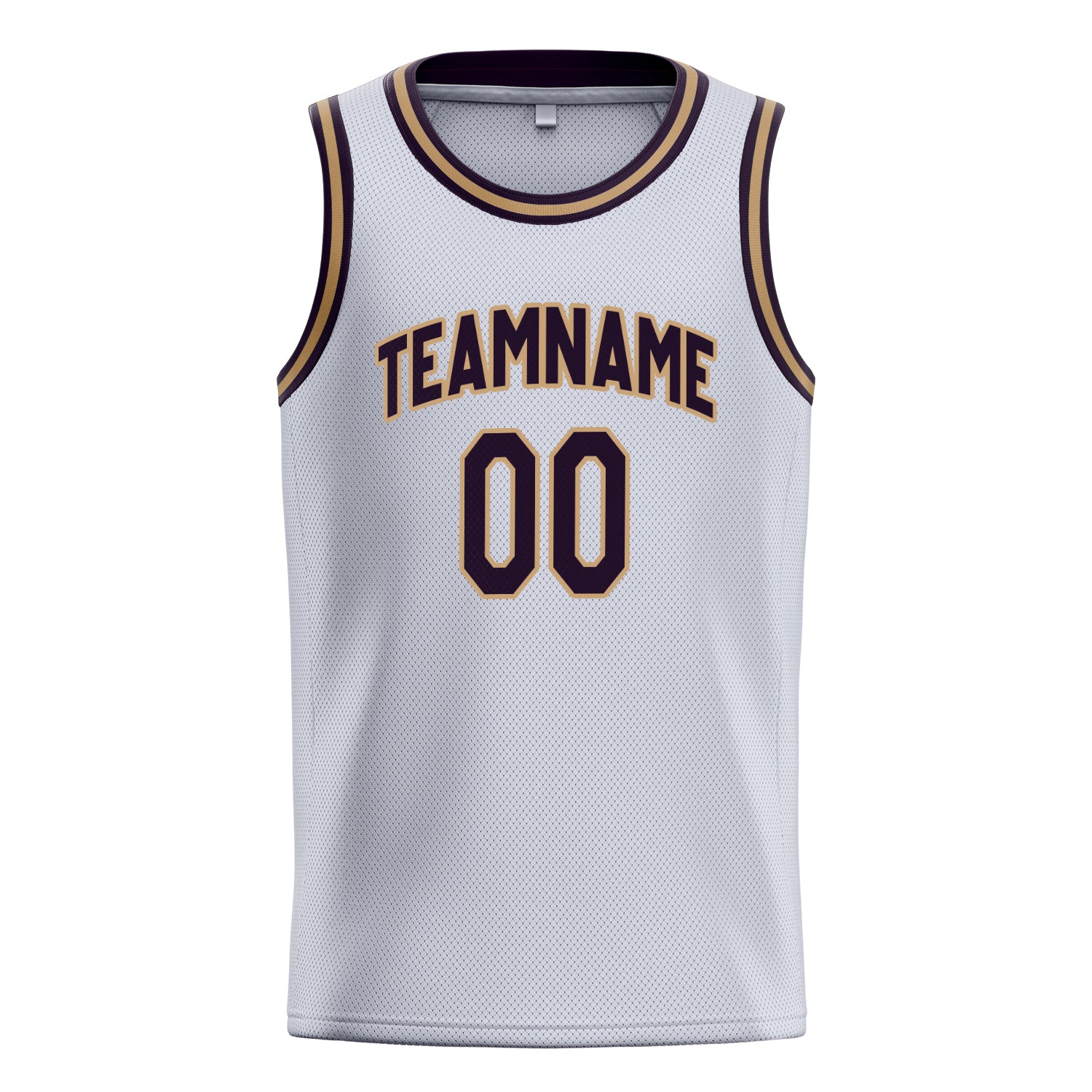 Personalized White & Black Solid Color Basketball Jersey