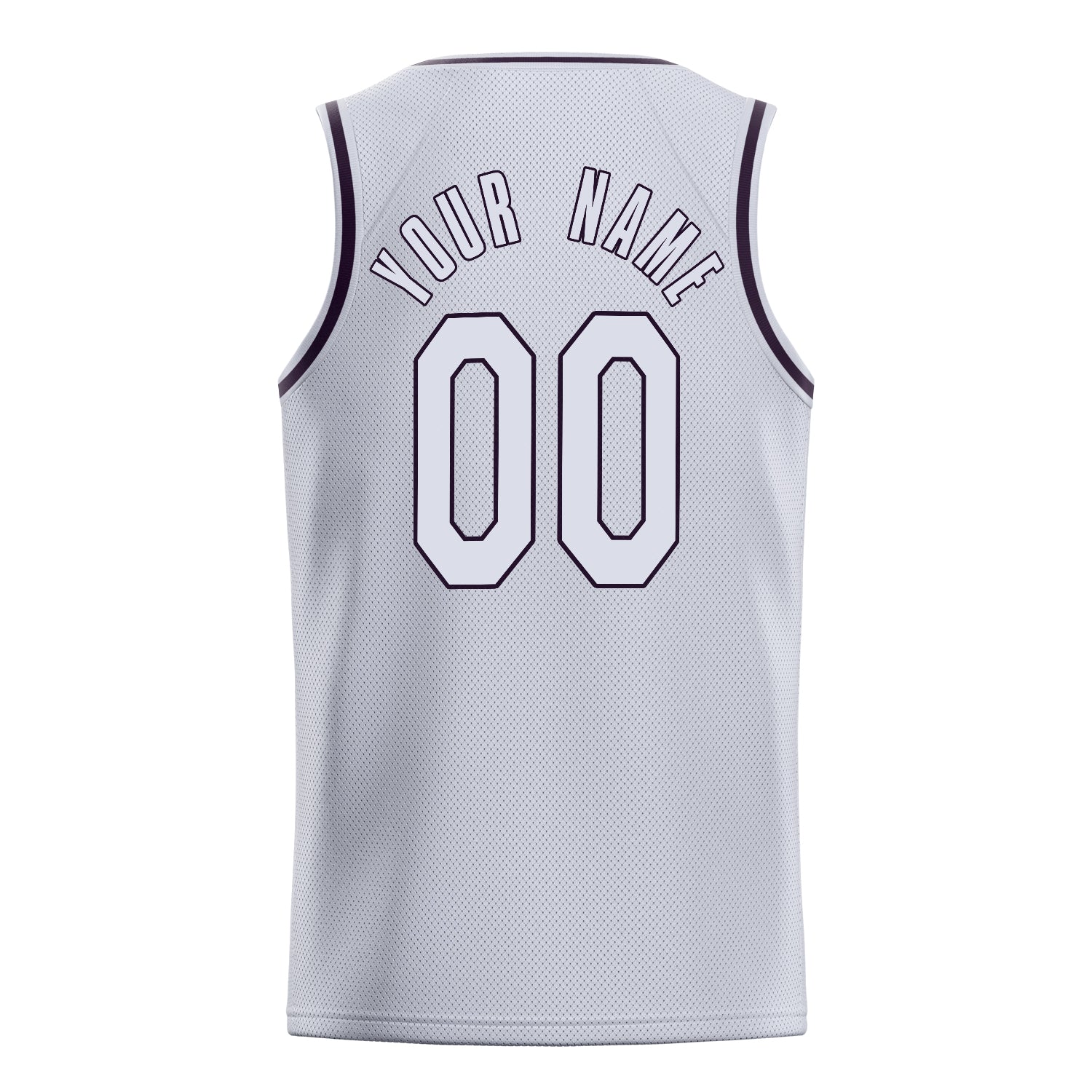 Personalized White & Black Solid Color Basketball Jersey