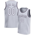 Personalized White & Black Solid Color Basketball Jersey