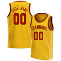 Personalized Gold & Red Solid Color Basketball Jersey