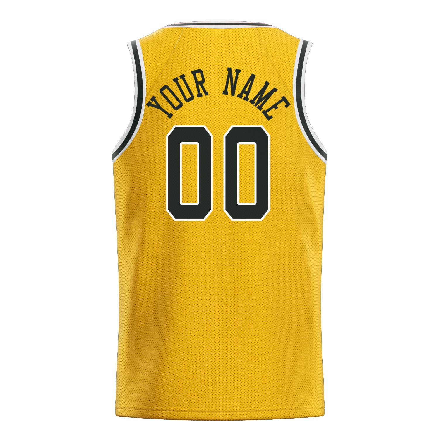 Personalized Gold & Black Solid Color Basketball Jersey