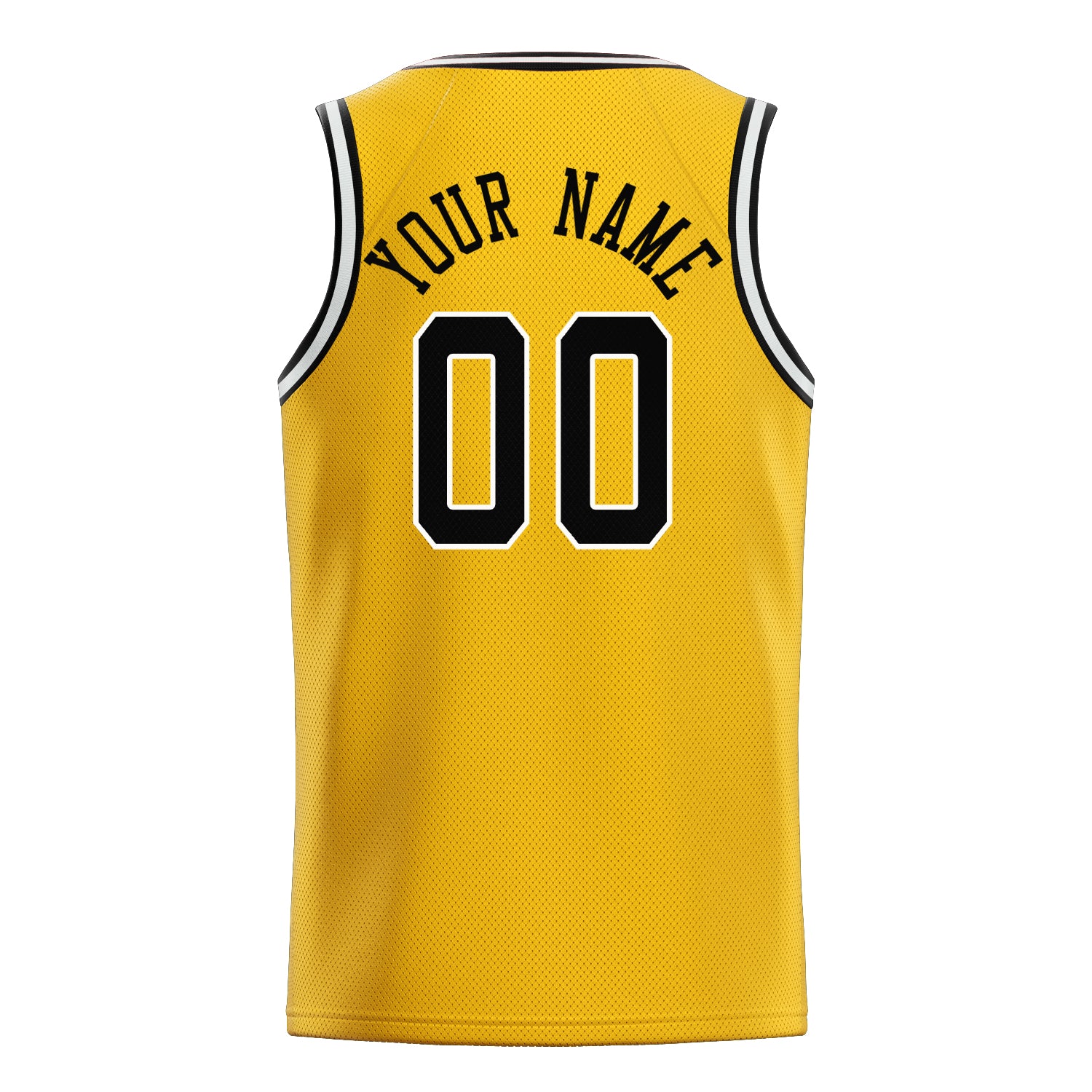 Personalized Gold & Black Solid Color Basketball Jersey