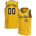 Personalized Gold & Black Solid Color Basketball Jersey