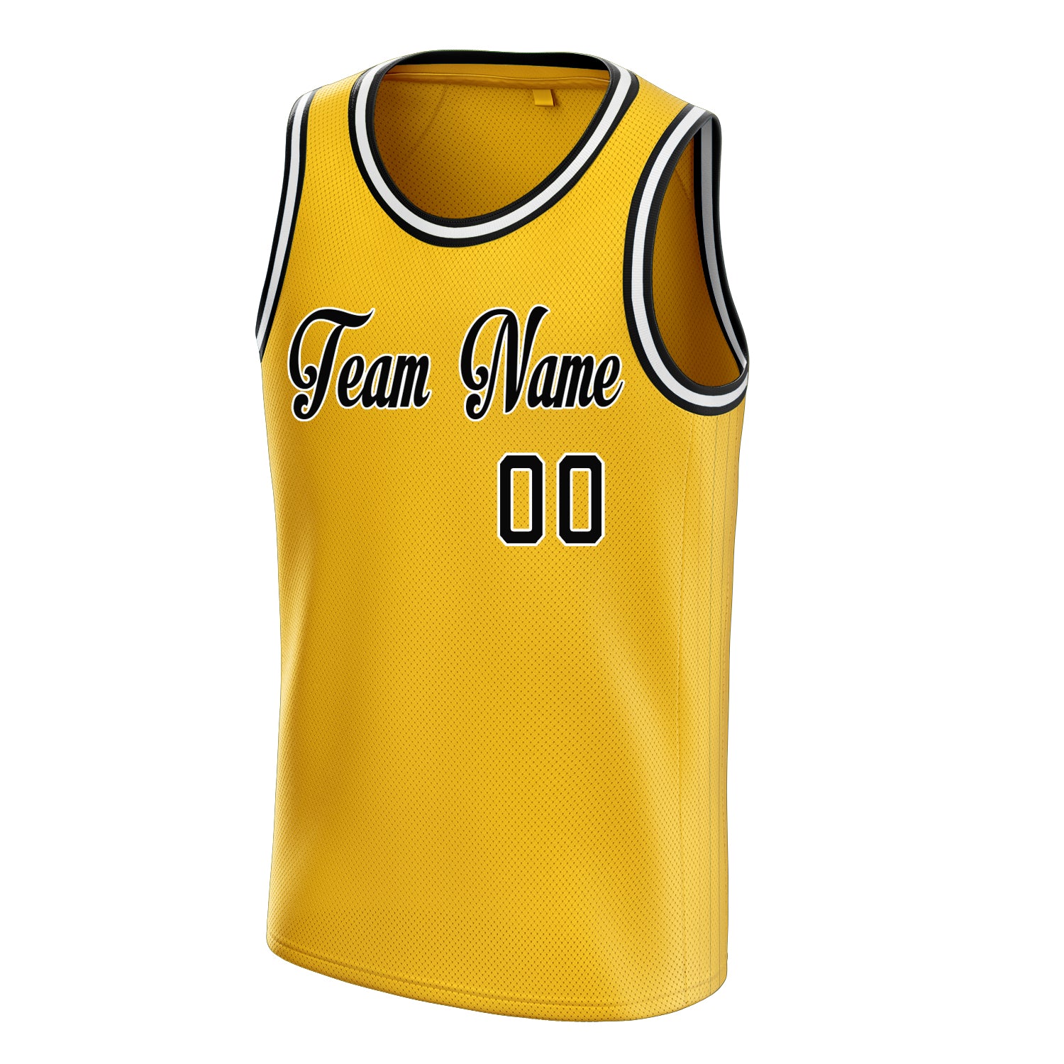 Personalized Gold & Black Solid Color Basketball Jersey