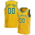 Personalized Gold & Kelly Green Solid Color Basketball Jersey