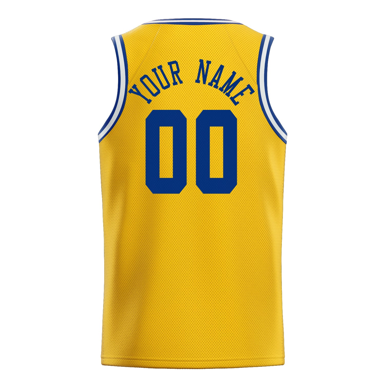 Personalized Gold & Royal Solid Color Basketball Jersey