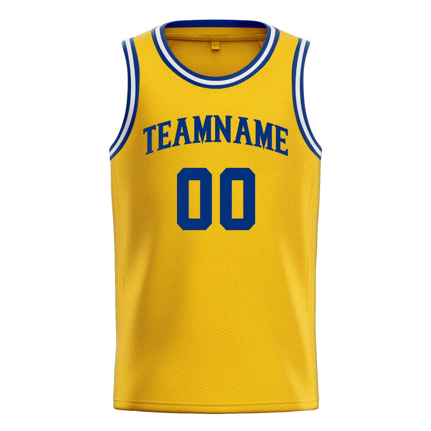 Personalized Gold & Royal Solid Color Basketball Jersey