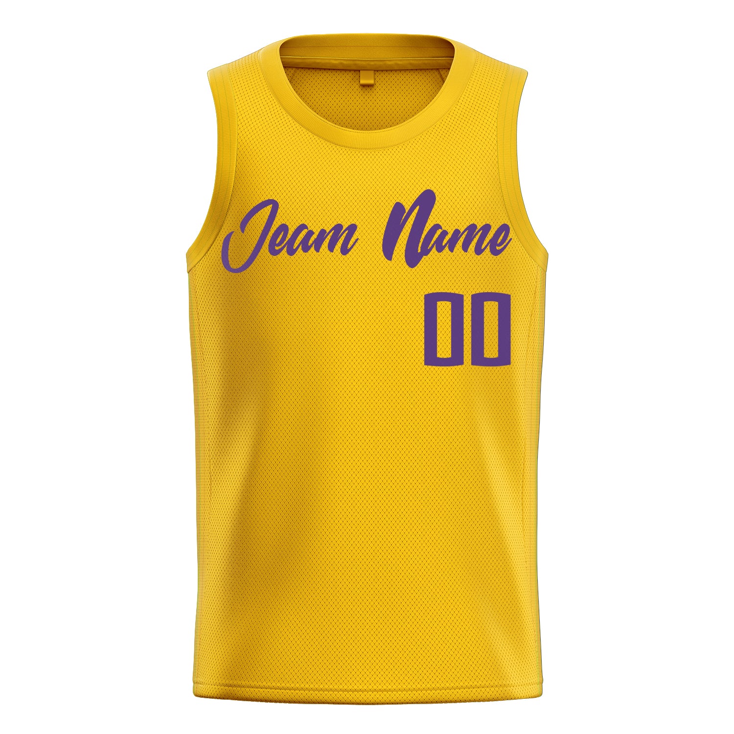 Personalized Gold & Purple Solid Color Basketball Jersey