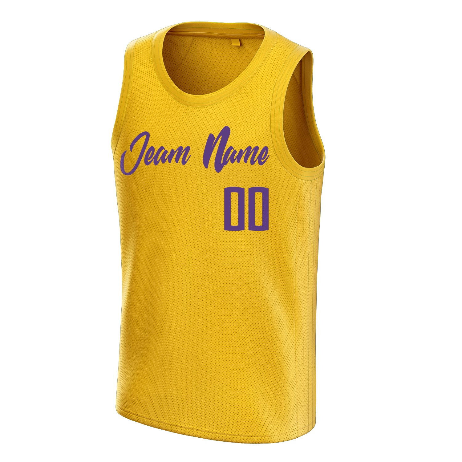 Personalized Gold & Purple Solid Color Basketball Jersey
