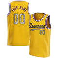 Personalized Gold & Camo Solid Color Basketball Jersey