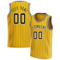 Personalized Gold & Black Pinstripe Basketball Jersey
