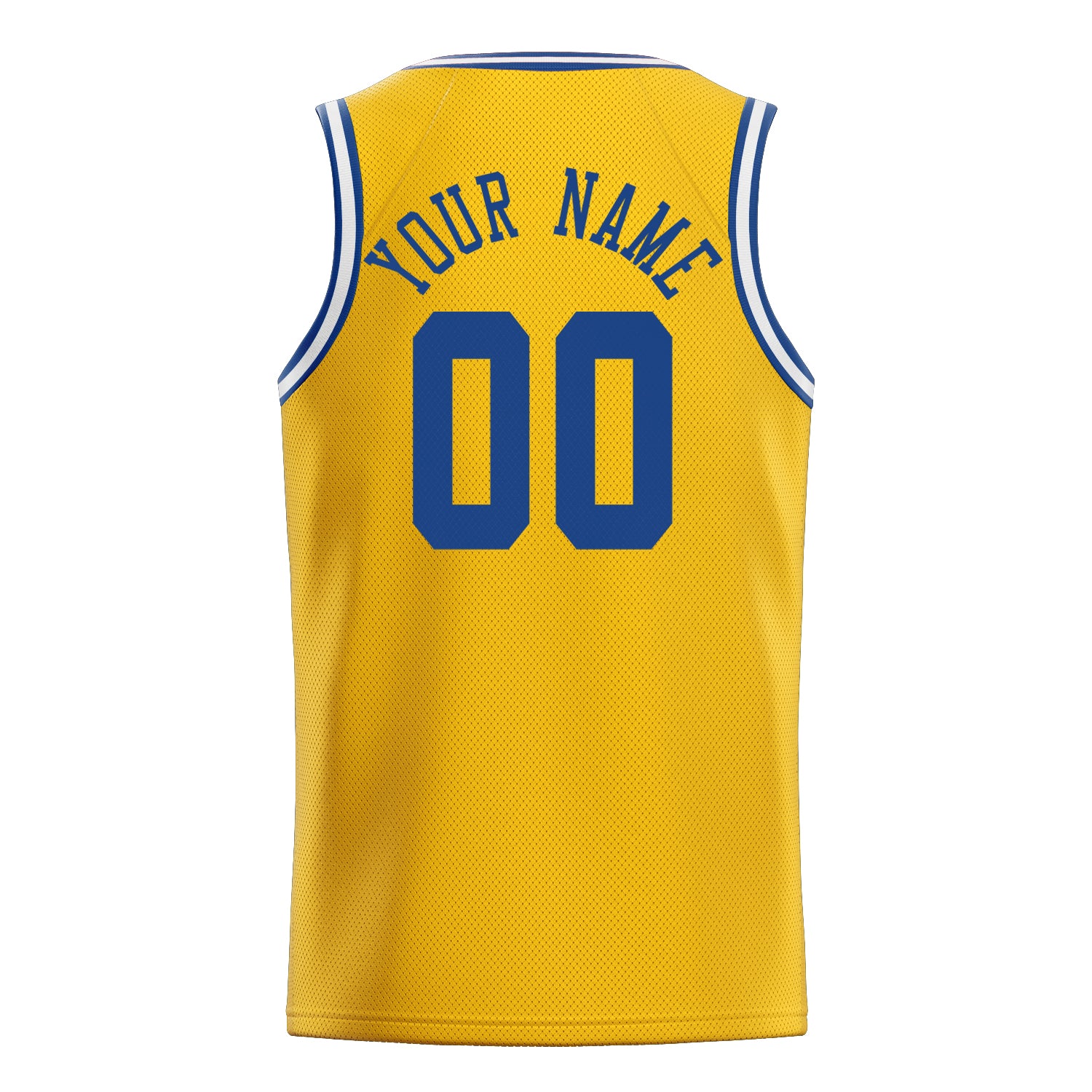 Personalized Gold & Royal Solid Color Basketball Jersey
